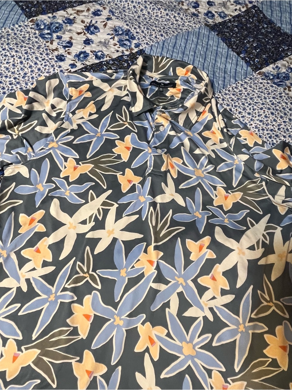 Simply Southern Men’s XL Floral Print Polo